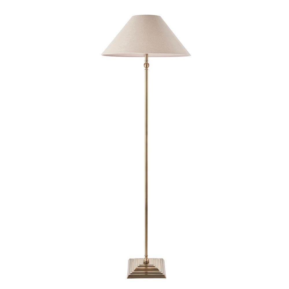 Lille Antique Brass Floor Lamp C/W Shade