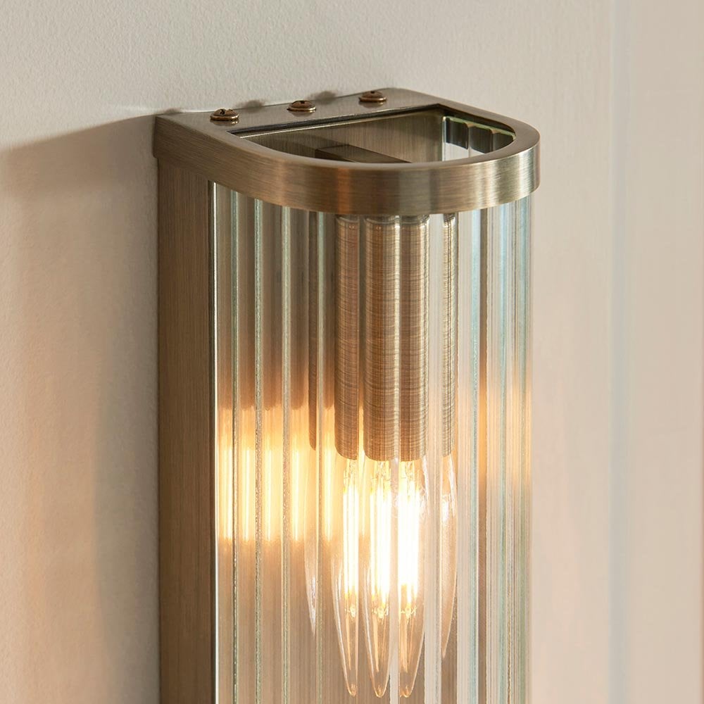 Ridgeton Double Antique Brass Wall Light