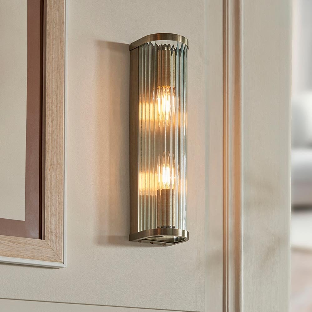 Ridgeton Double Antique Brass Wall Light