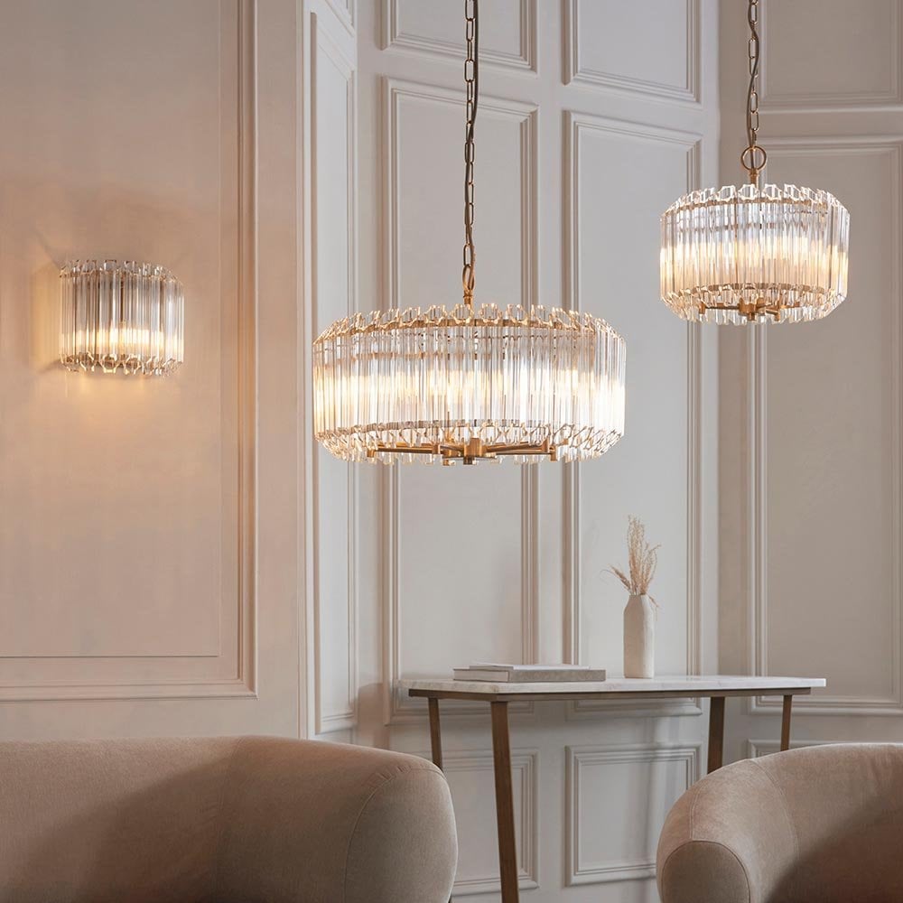 Valentina 3 Light Aged Brass Ceiling Pendant