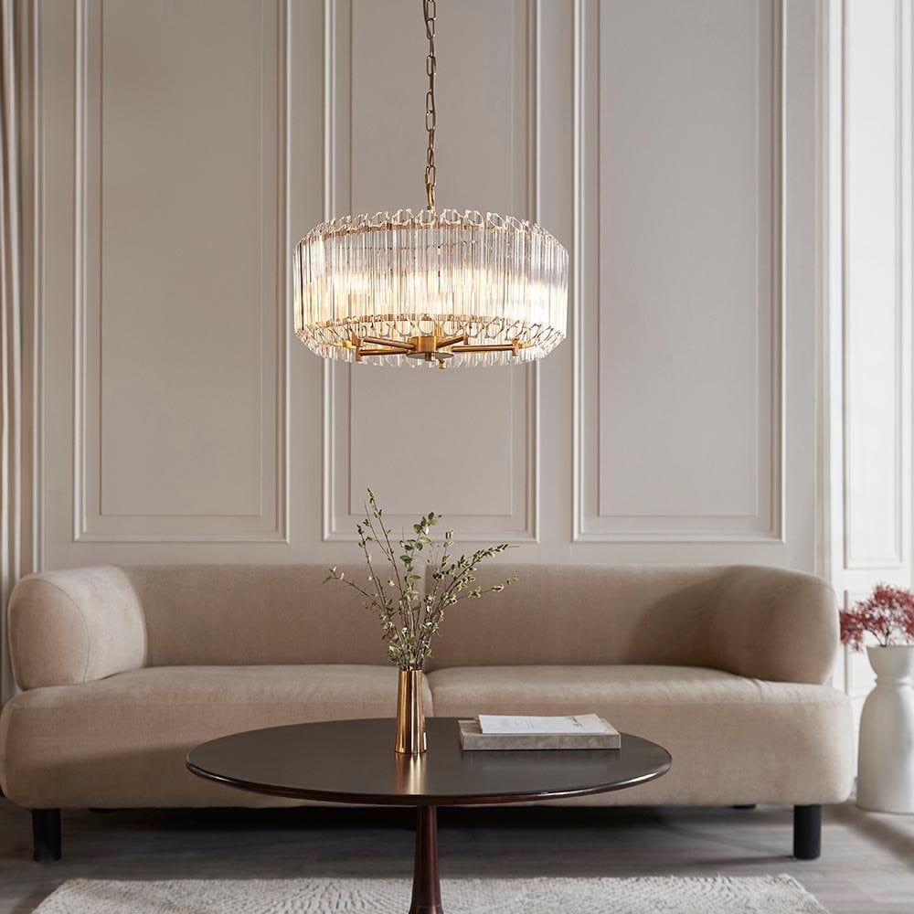 Valentina 5 Light Aged Brass Ceiling Pendant