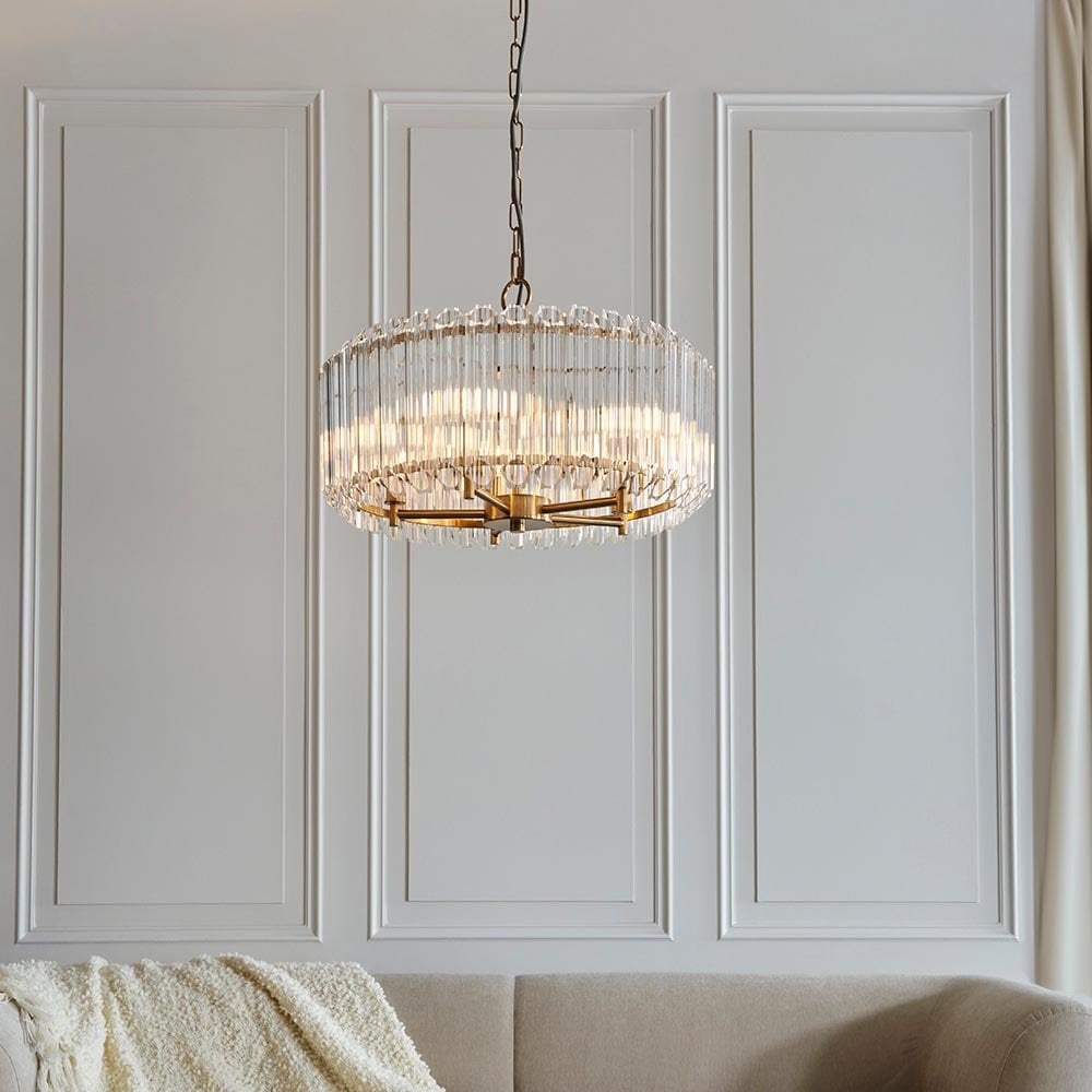 Valentina 5 Light Aged Brass Ceiling Pendant