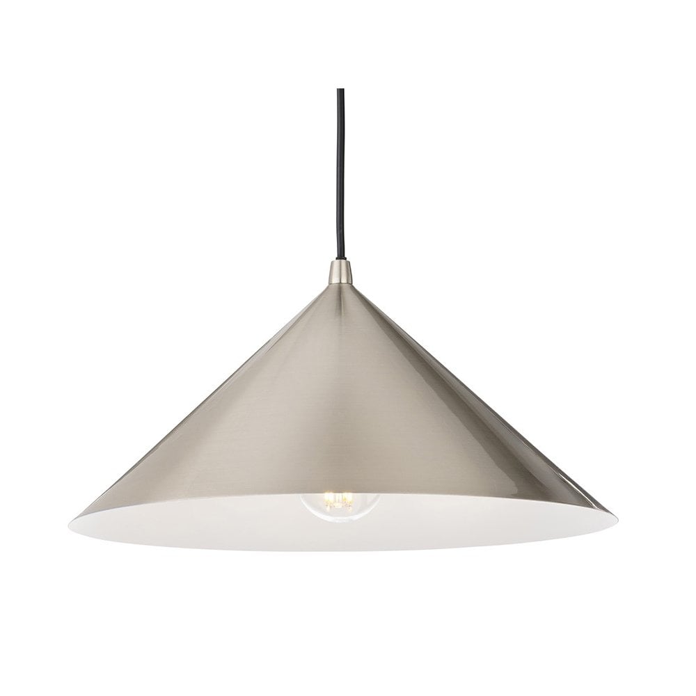 Garcia Cone Shaped Brushed Steel Single Pendant