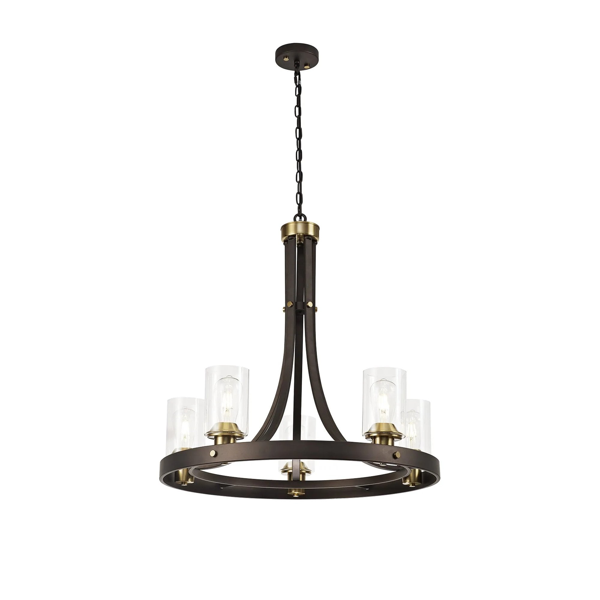Derryclare 5 Light Brown & Bronze Pendant