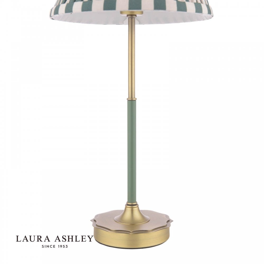 Denwick Antique Brass Table Lamp C/W Green Shade