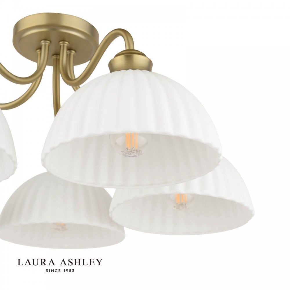 Laura Ashley Durford 5 Light Semi-Flush Matt Antique Brass