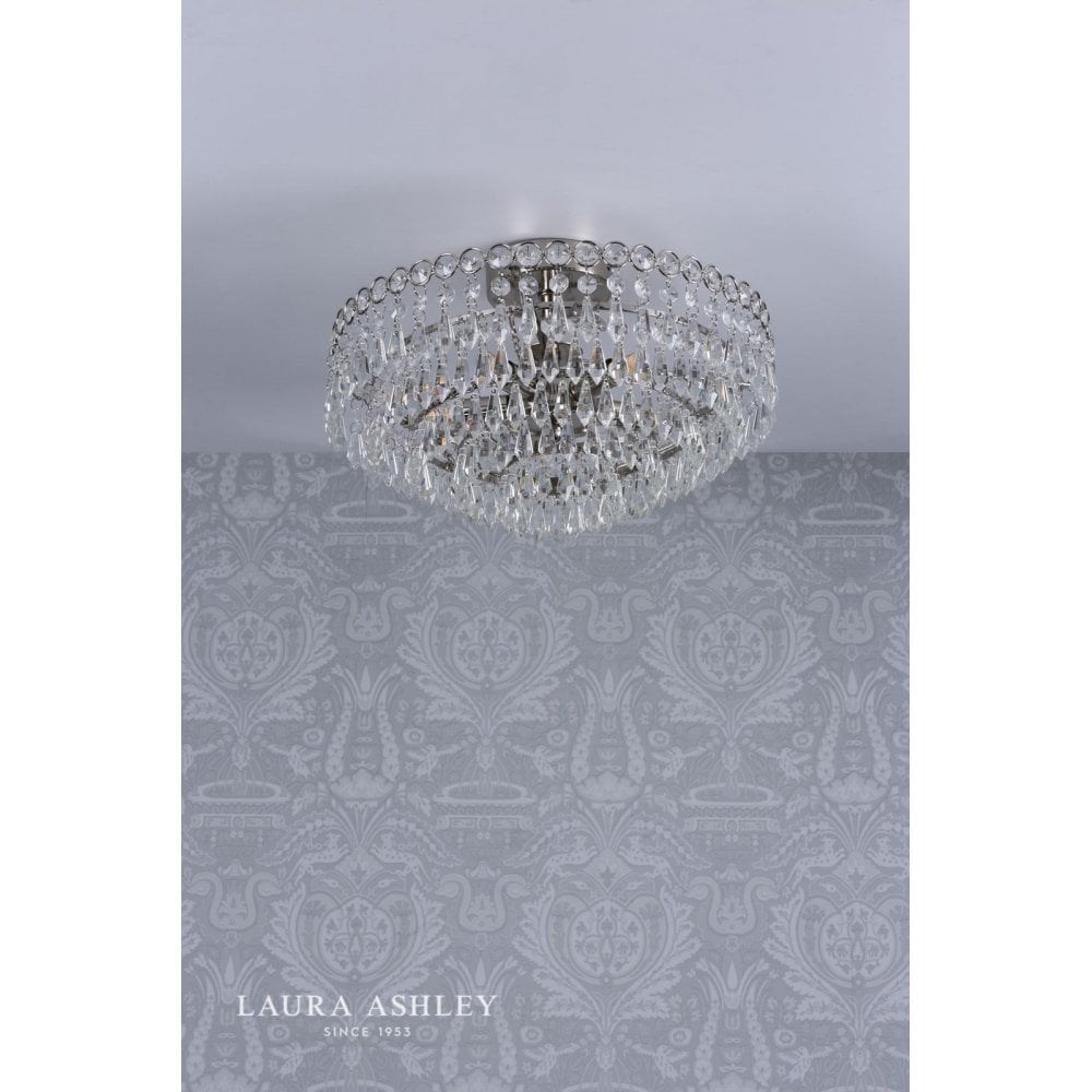 Enid 5 Light Semi Flush Fitting in Polished Nickel