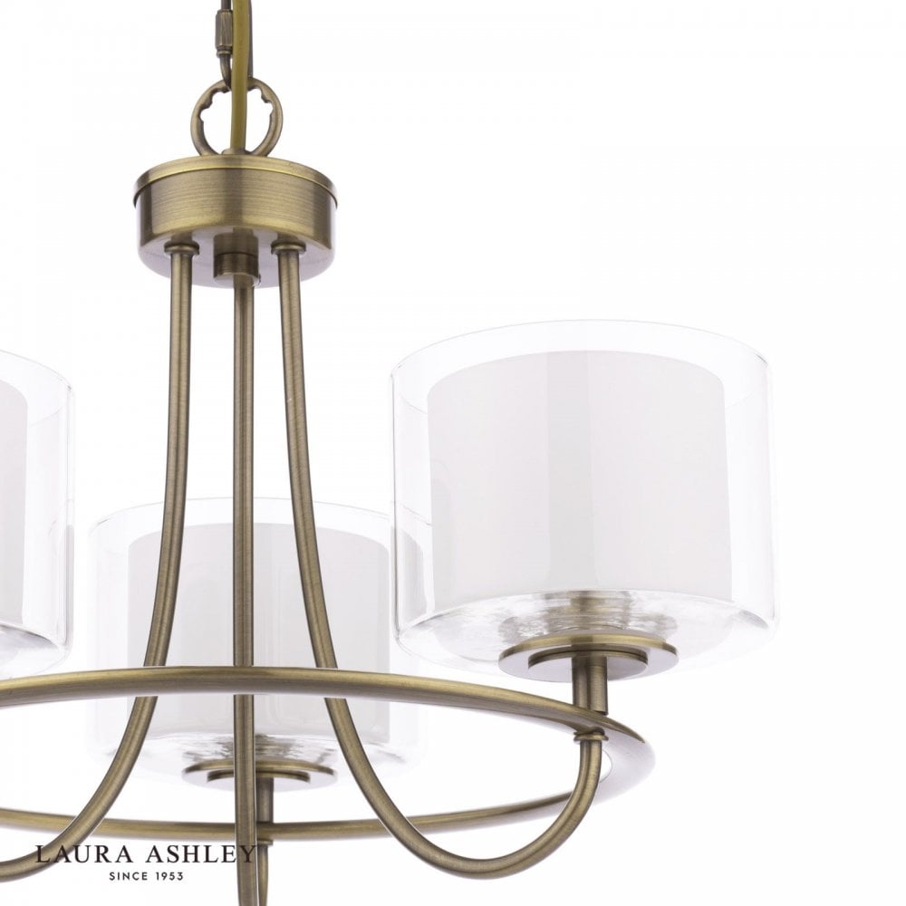 Southwell 3 Light Pendant in Antique Brass & Opal Glass