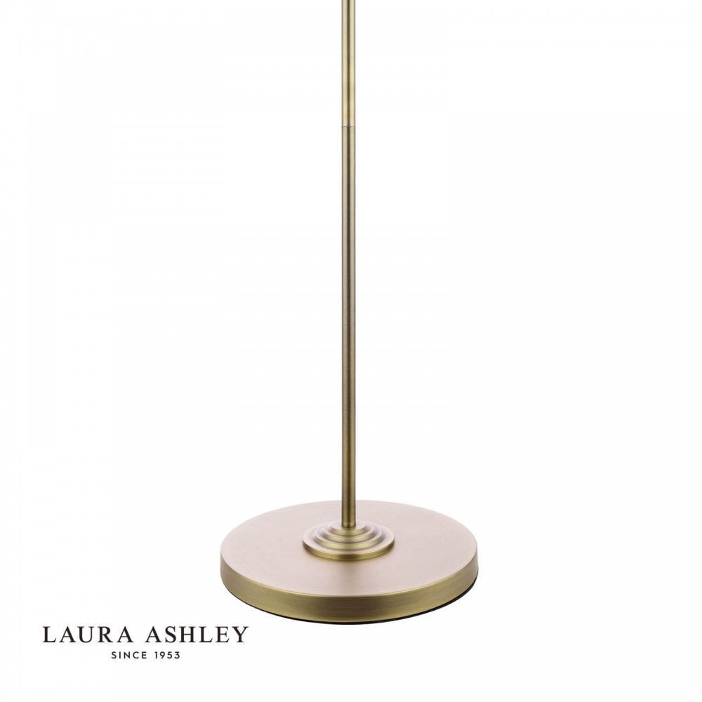 Sorrento Floor Lamp in Antique Brass C/W NaturalShade