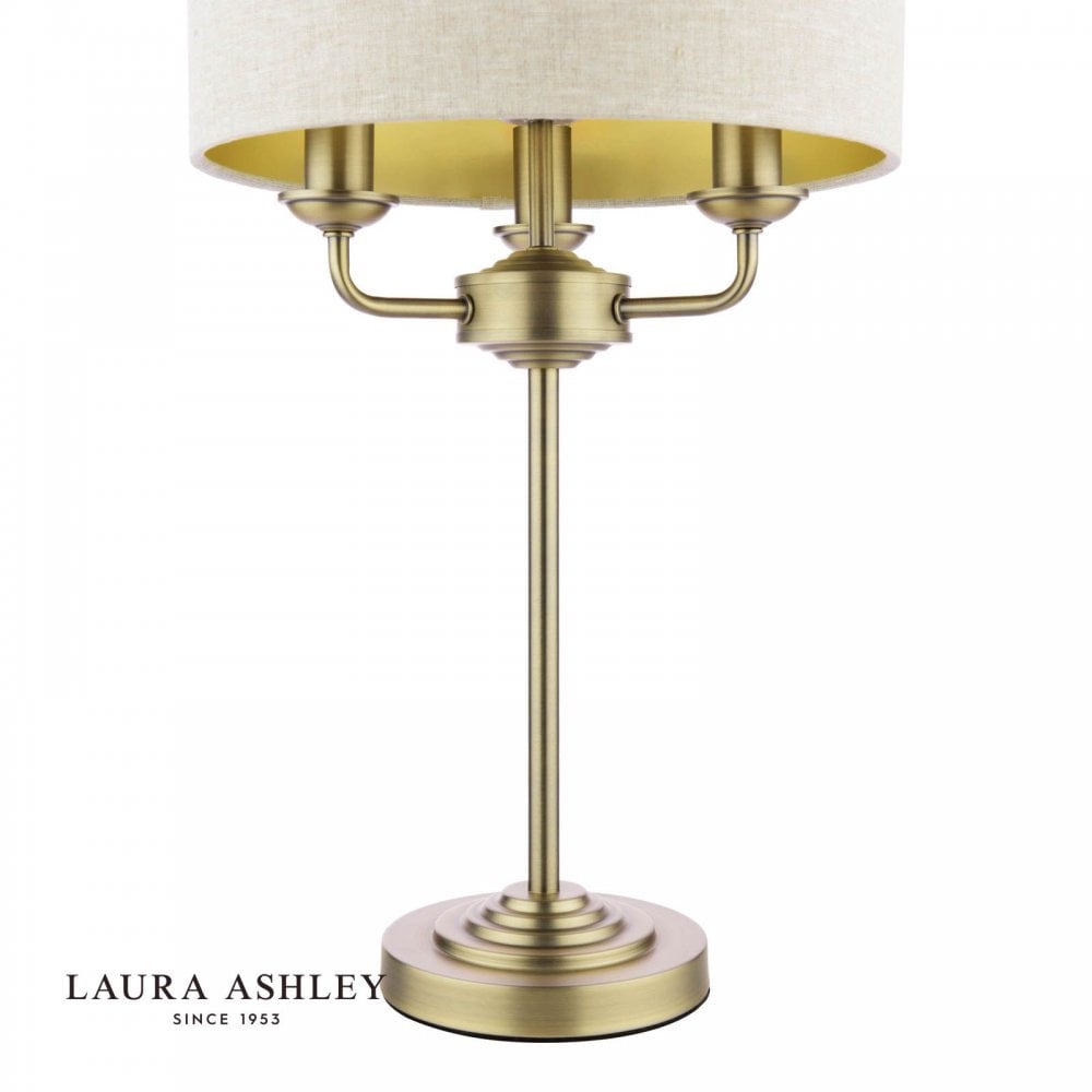 Sorrento Antique Brass Table Lamp C/W Natural Shade