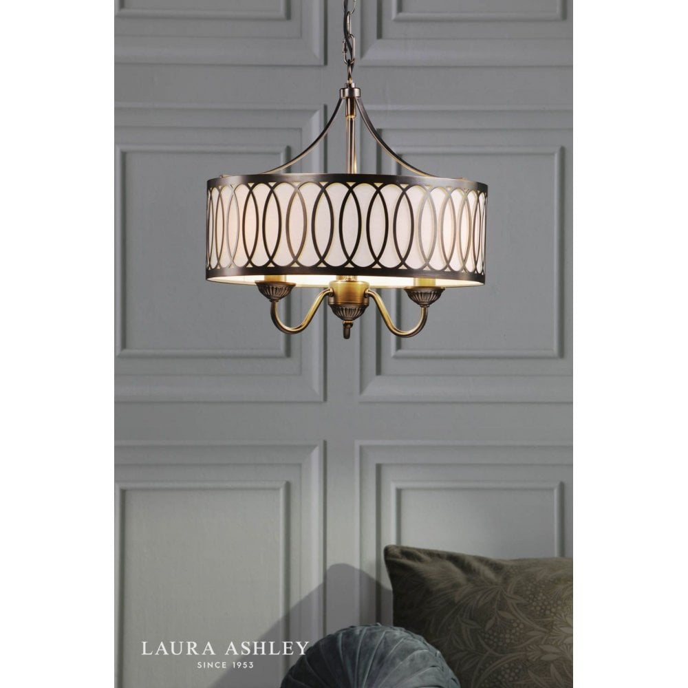 Allerford 3 Light Bronze Pendant with Taupe Shade