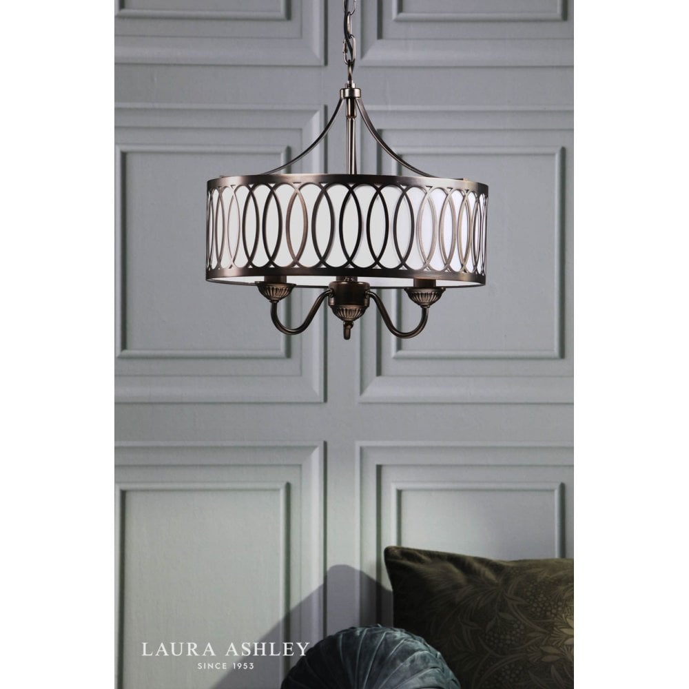 Allerford 3 Light Bronze Pendant with Taupe Shade
