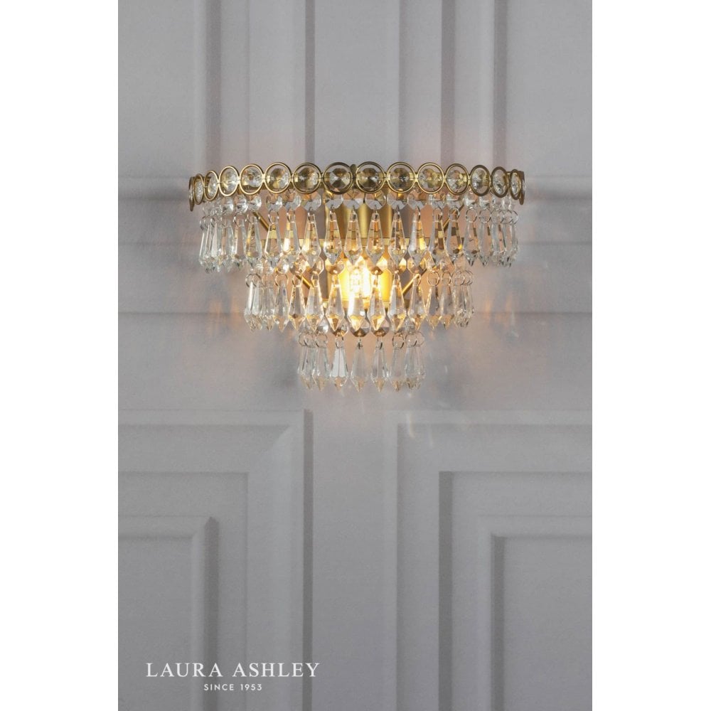Enid Faceted Glass & Antique Brass Wall Light