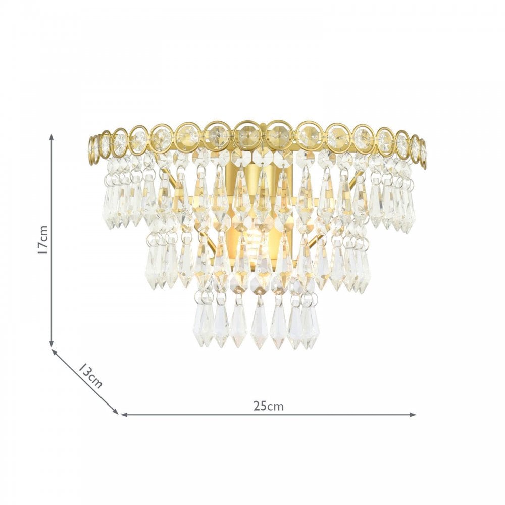 Enid Faceted Glass & Antique Brass Wall Light