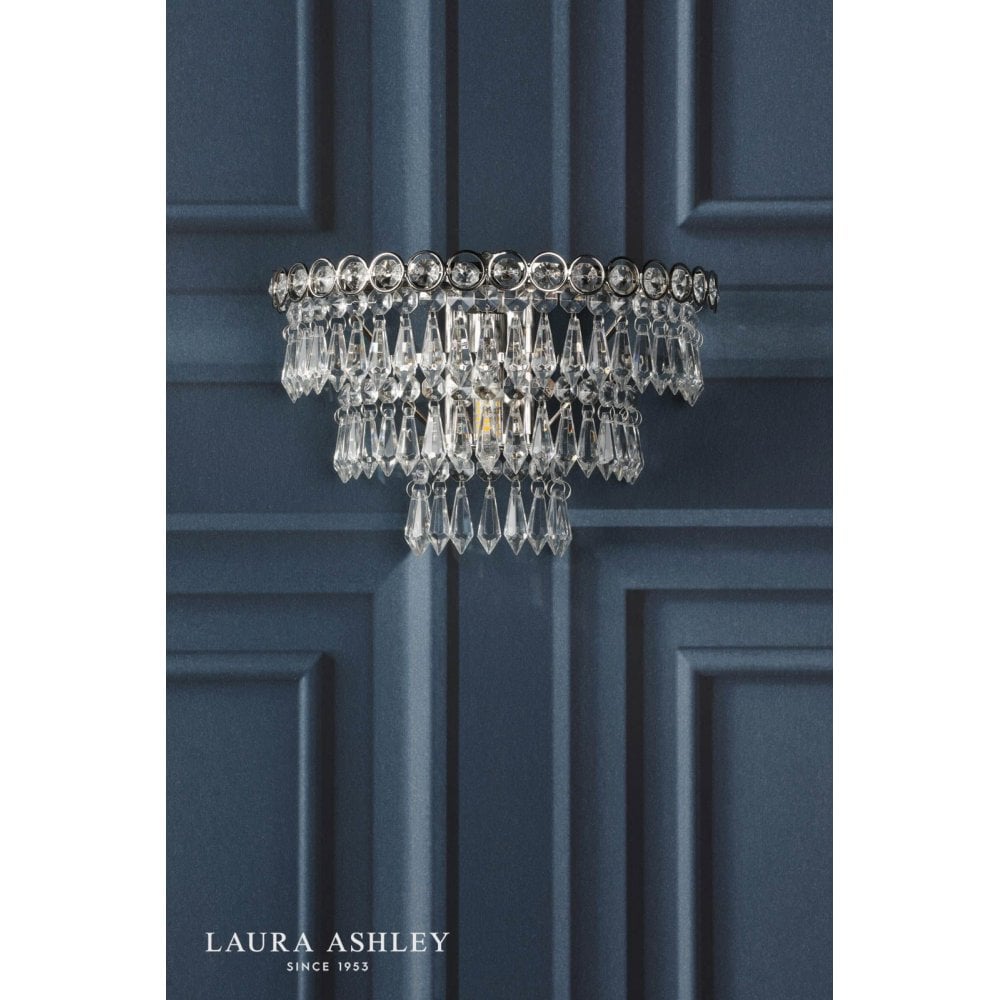 Enid Faceted Glass & Polished Nickel Wall Light
