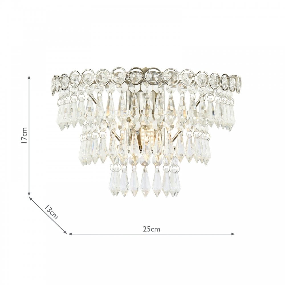 Enid Faceted Glass & Polished Nickel Wall Light