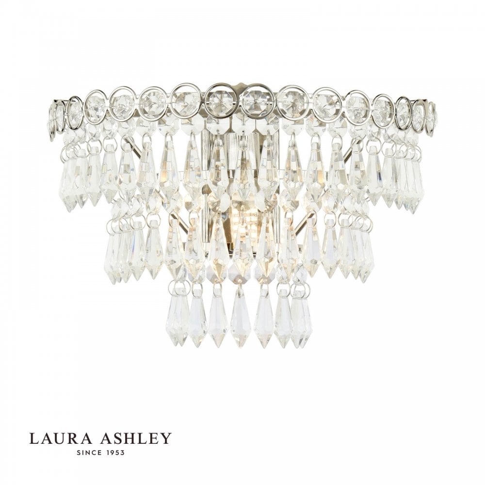 Enid Faceted Glass & Polished Nickel Wall Light