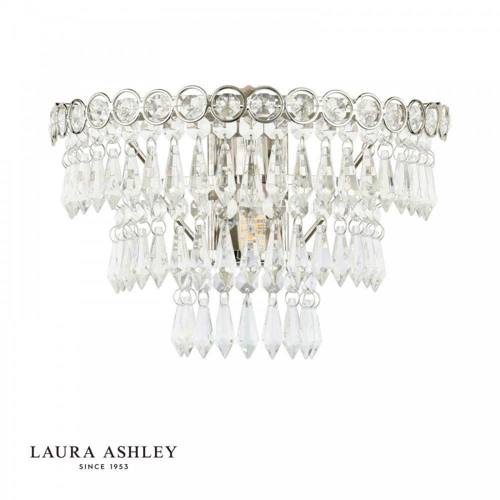 Enid Faceted Glass & Polished Nickel Wall Light