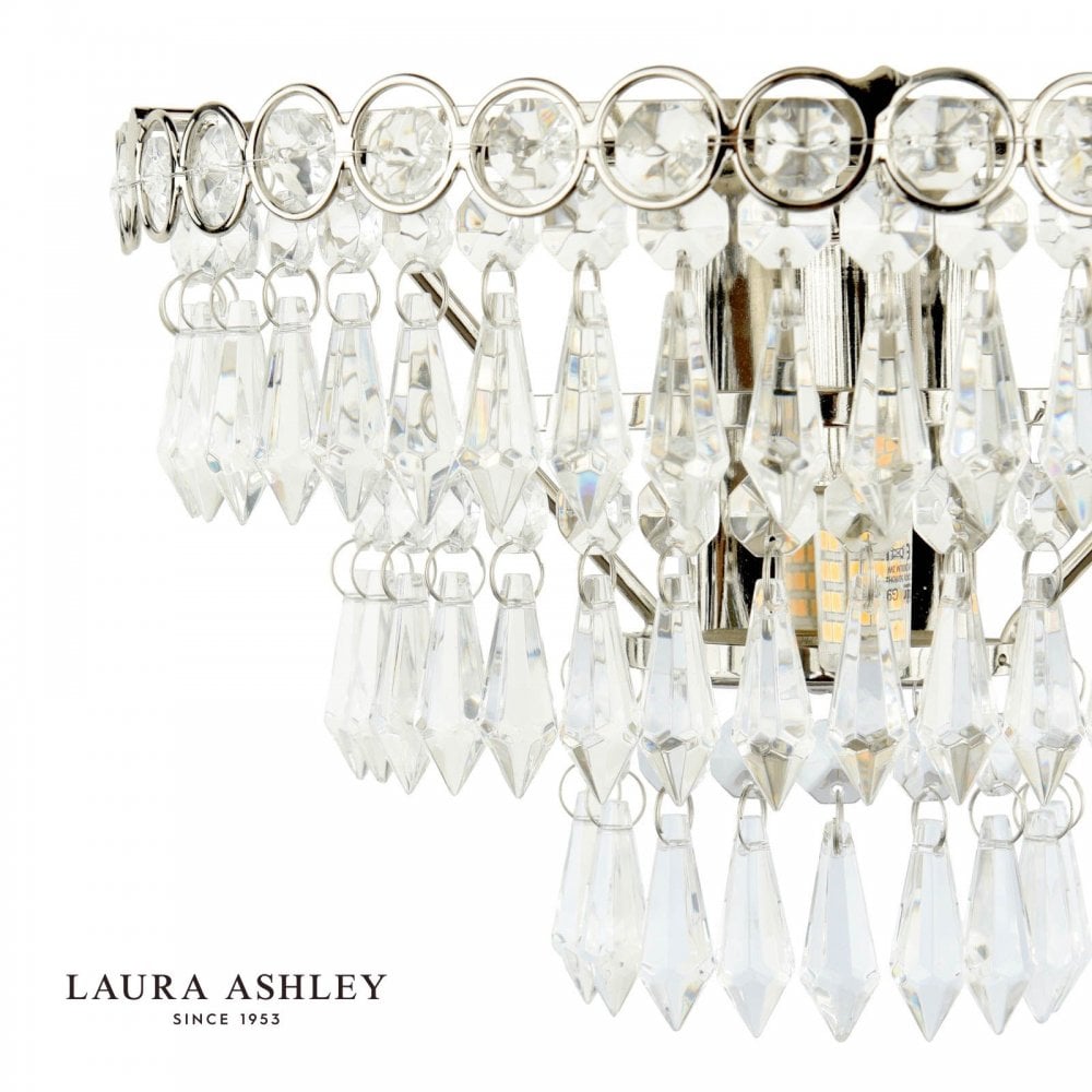 Enid Faceted Glass & Polished Nickel Wall Light
