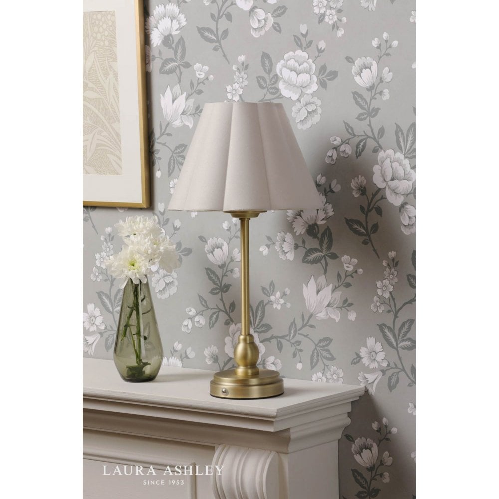 Erin Rechargeable Antique Brass Table Lamp C/W Shade