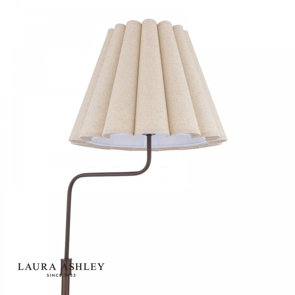 Holwell Antique Bronze Floor Lamp C/W Natural  Shade