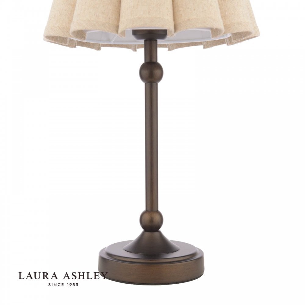 Holwell Antique Bronze Table Lamp C/W Natural Shade