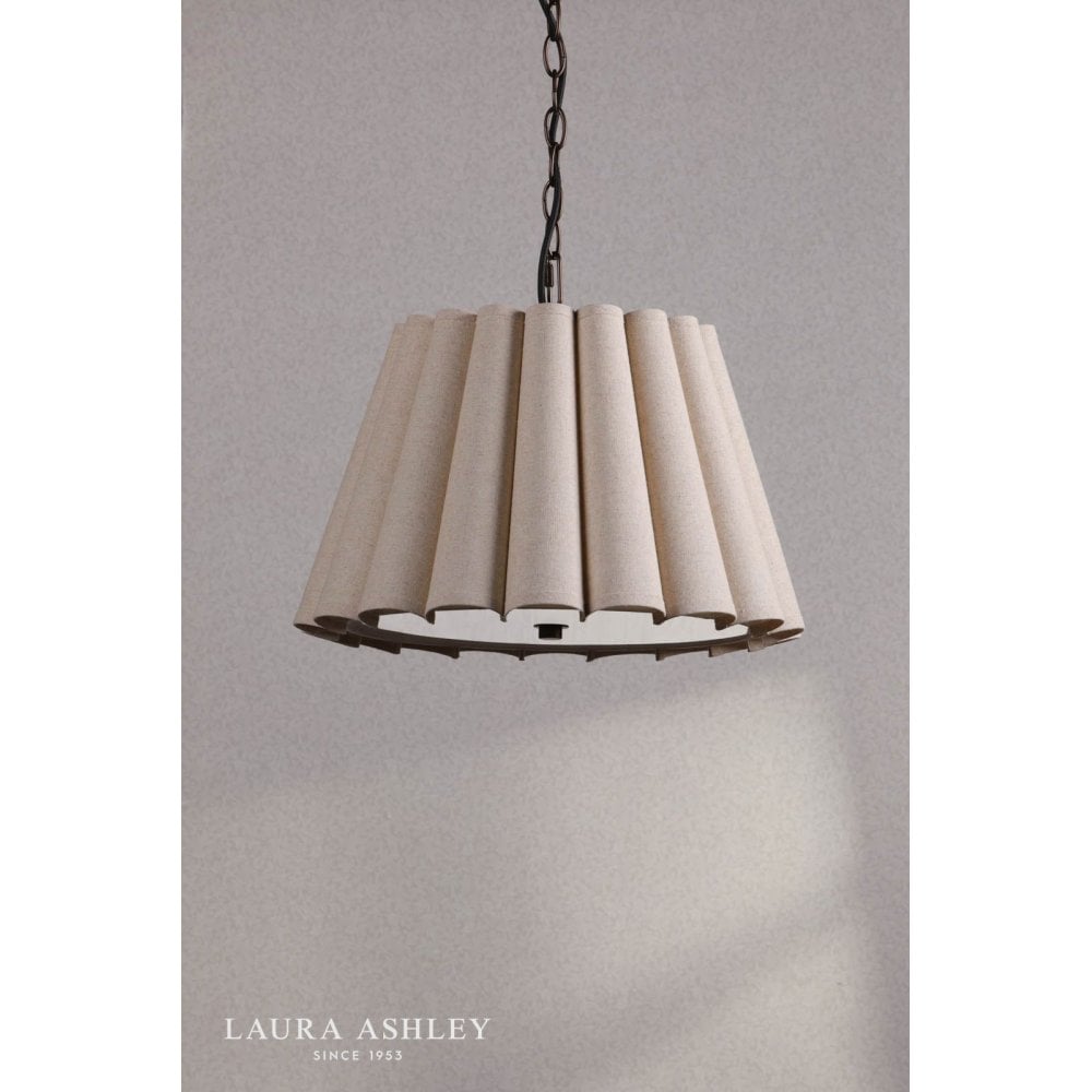 Holwell Antique Bronze Pendant with Natural Shade