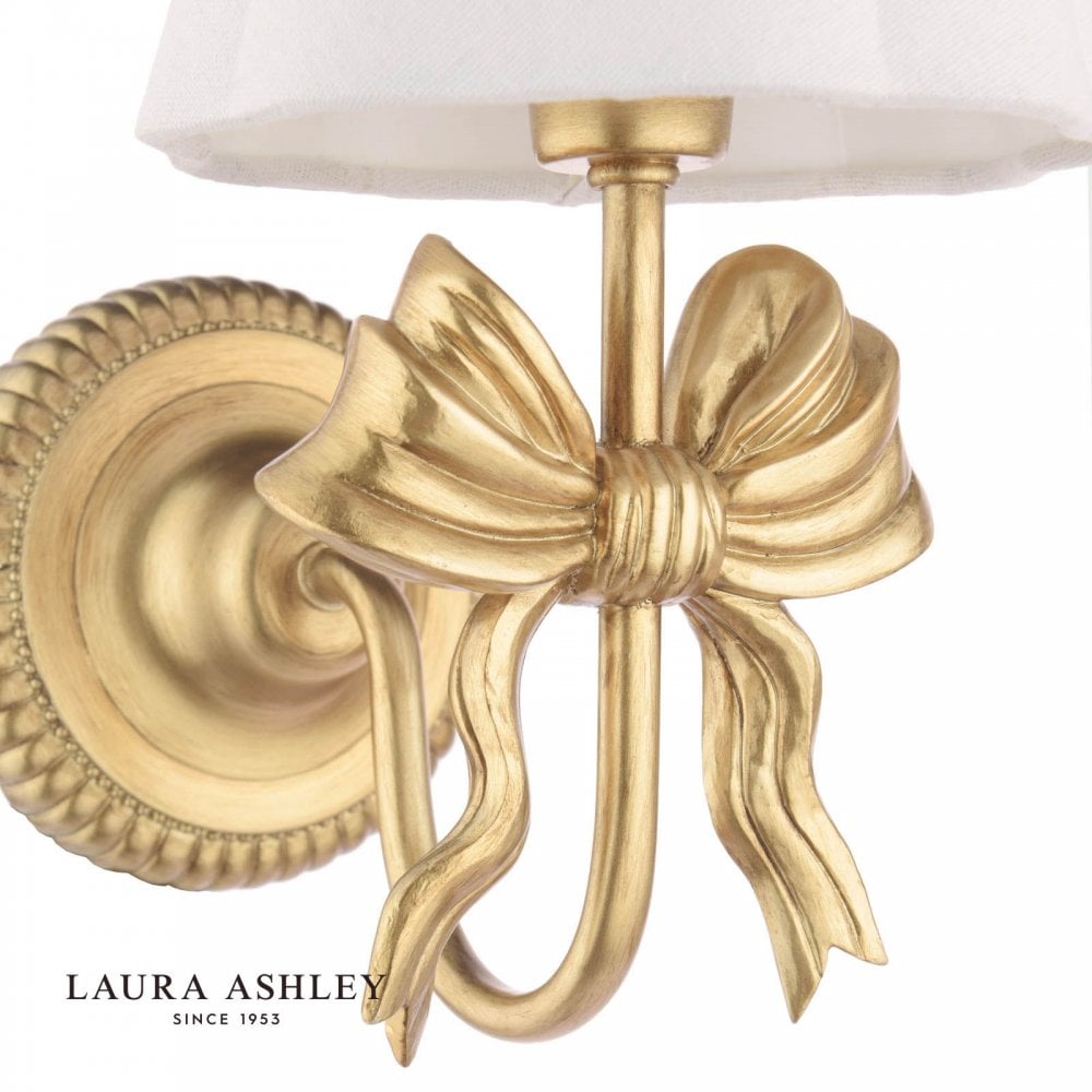 Larkfield Antique Gold Bow Wall Light C/W Shade