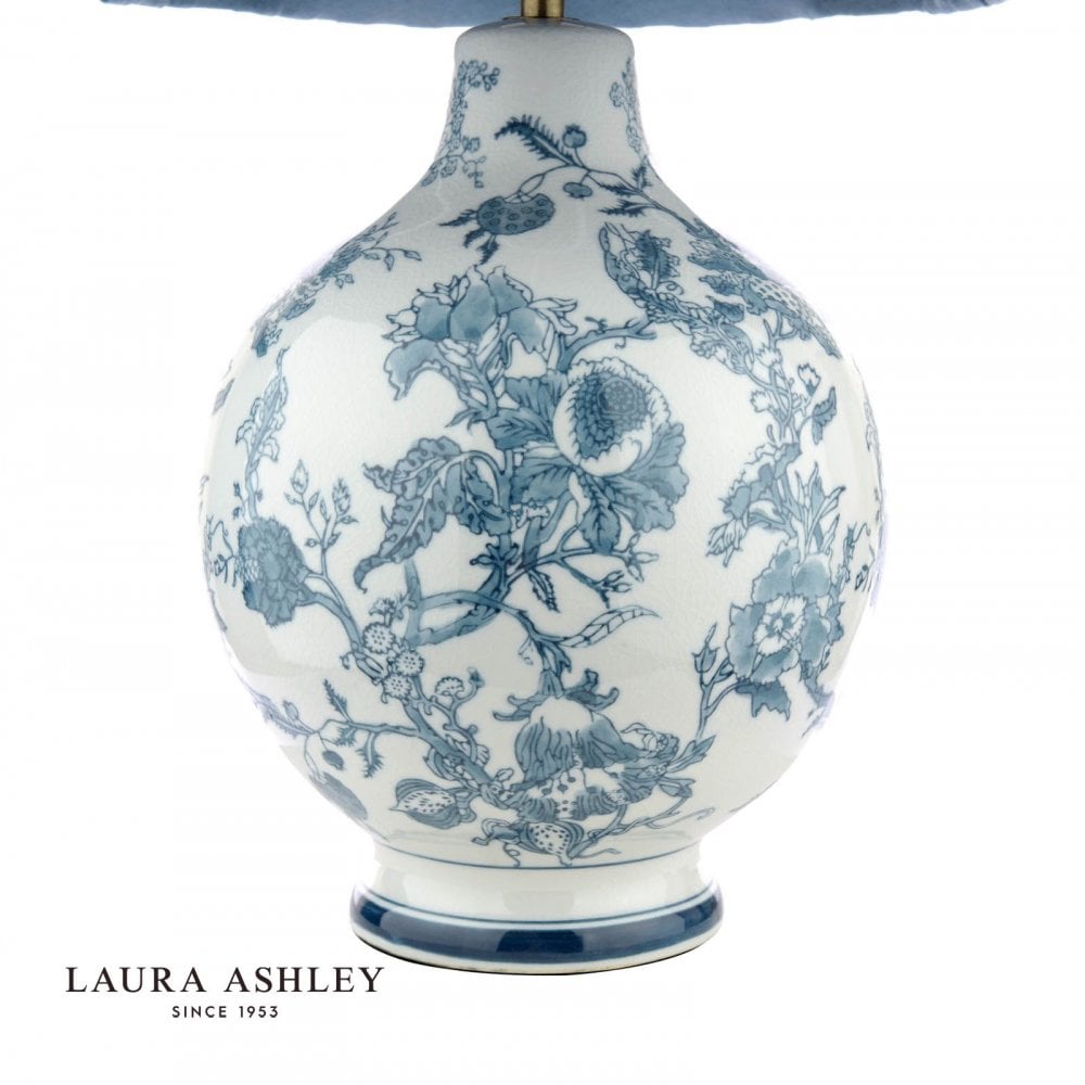 Maltby Blue Ceramic Table Lamp C/W Shade