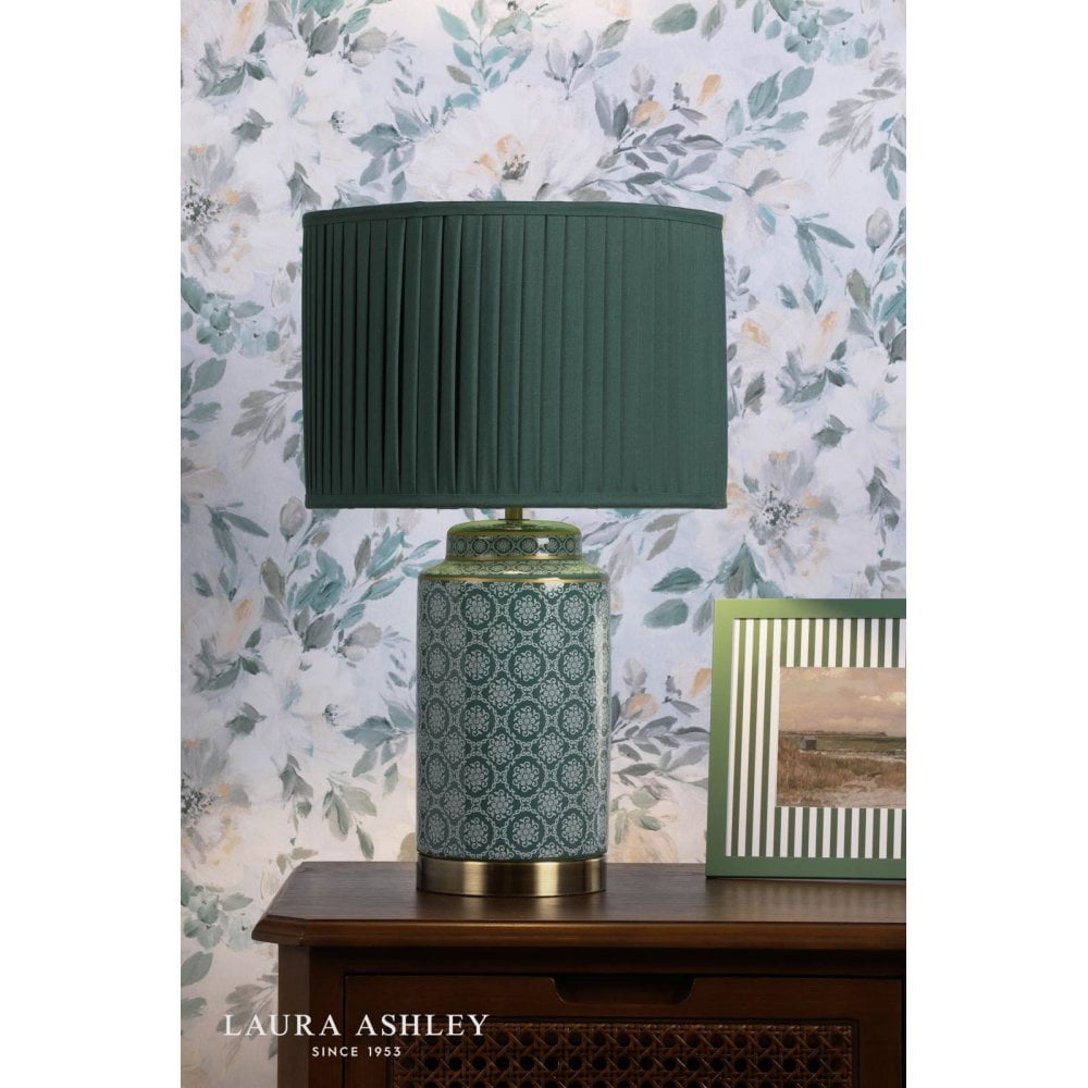 Knipton Green Ceramic Table Lamp C/W Shade