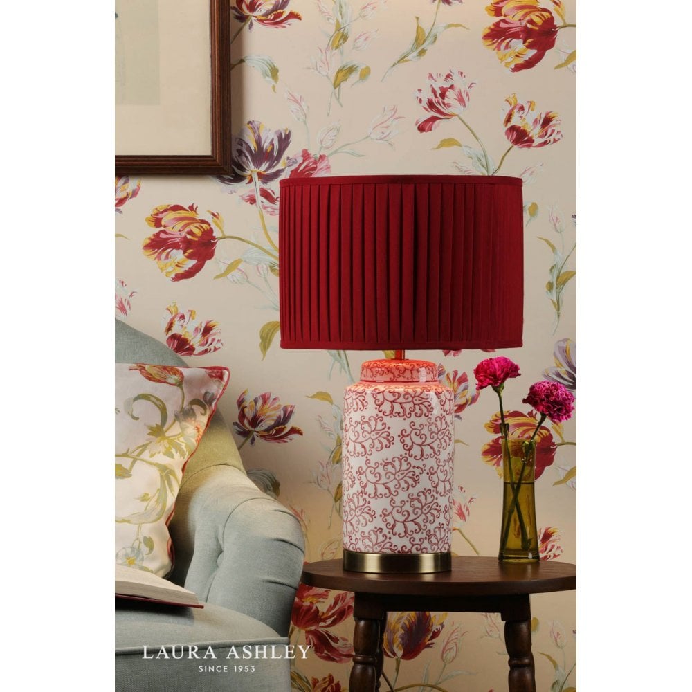 Knipton Red Ceramic Table Lamp C/W Shade
