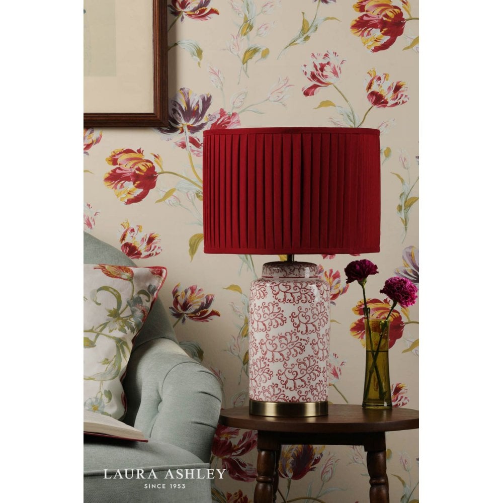 Knipton Red Ceramic Table Lamp C/W Shade