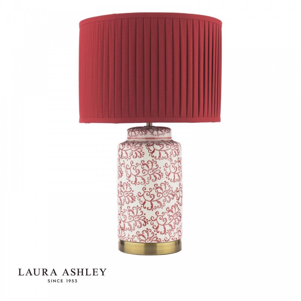 Knipton Red Ceramic Table Lamp C/W Shade