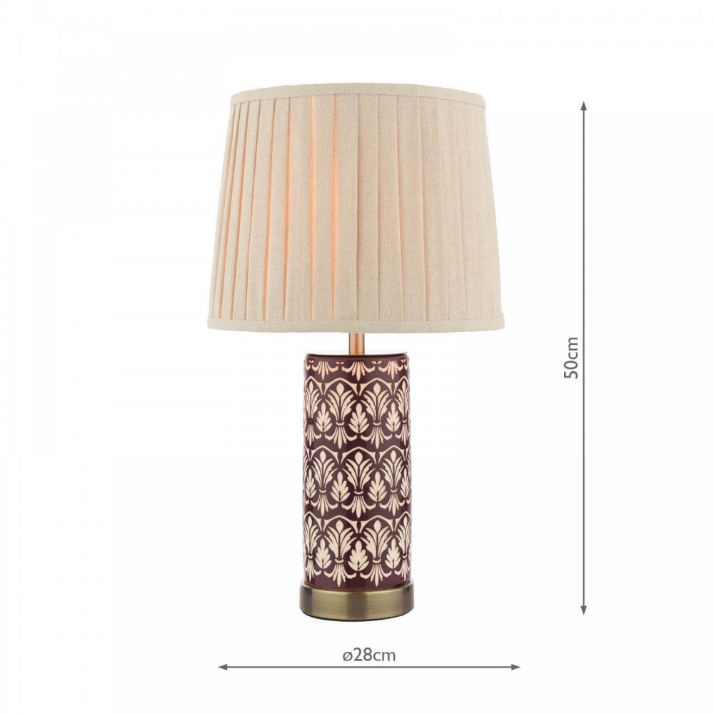 Medlock Purple Ceramic Table Lamp C/W Shade