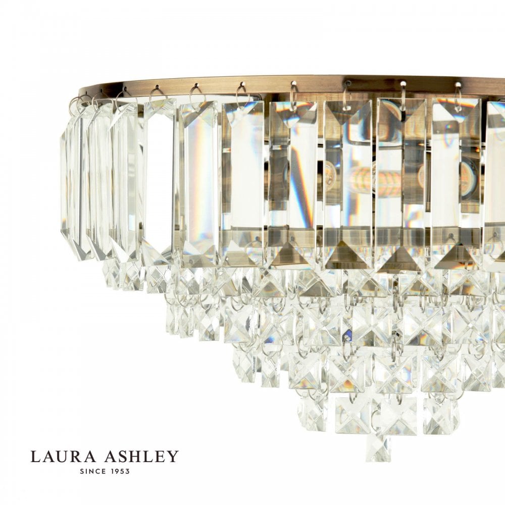 Vienna 3 Light Antique Brass Flush Fitting