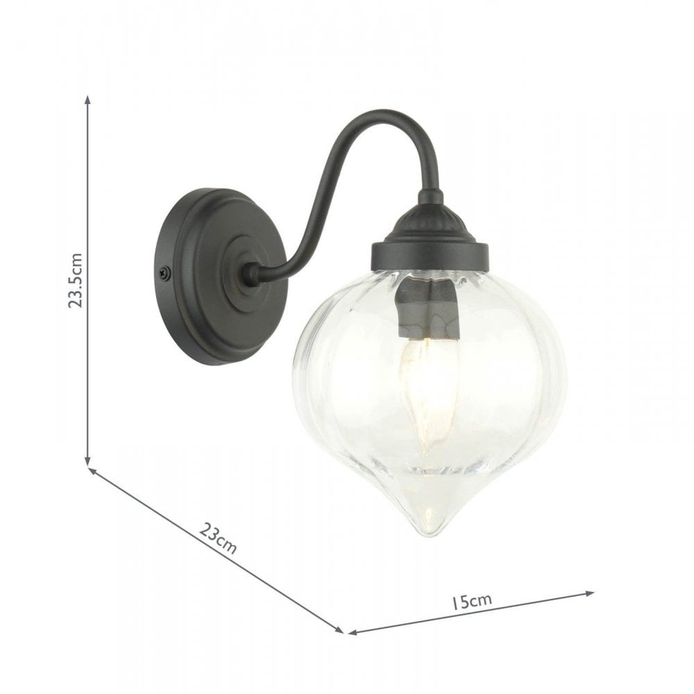 Whitham Matt Black Bathroom Wall Light IP44