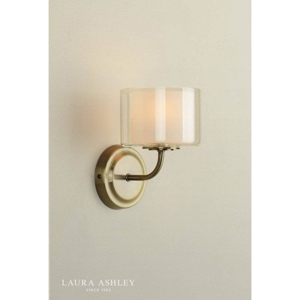Southwell Antique Brass & Opal Glass Wall Light
