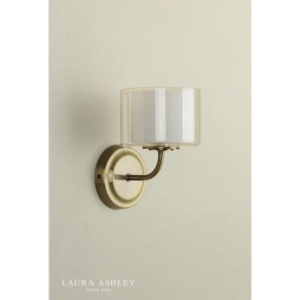 Southwell Antique Brass & Opal Glass Wall Light