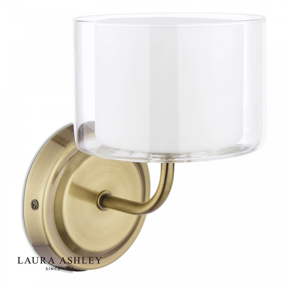 Southwell Antique Brass & Opal Glass Wall Light