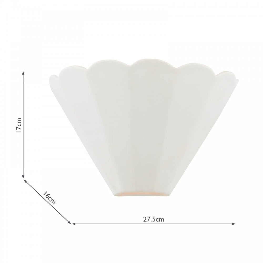 Scallop White Ceramic Wall Light