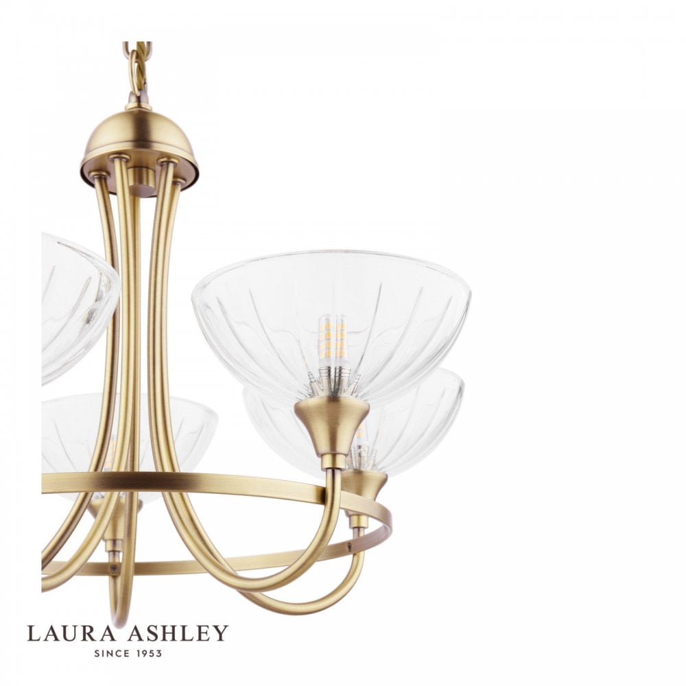 Wellham 5 Light Antique Brass Pendant