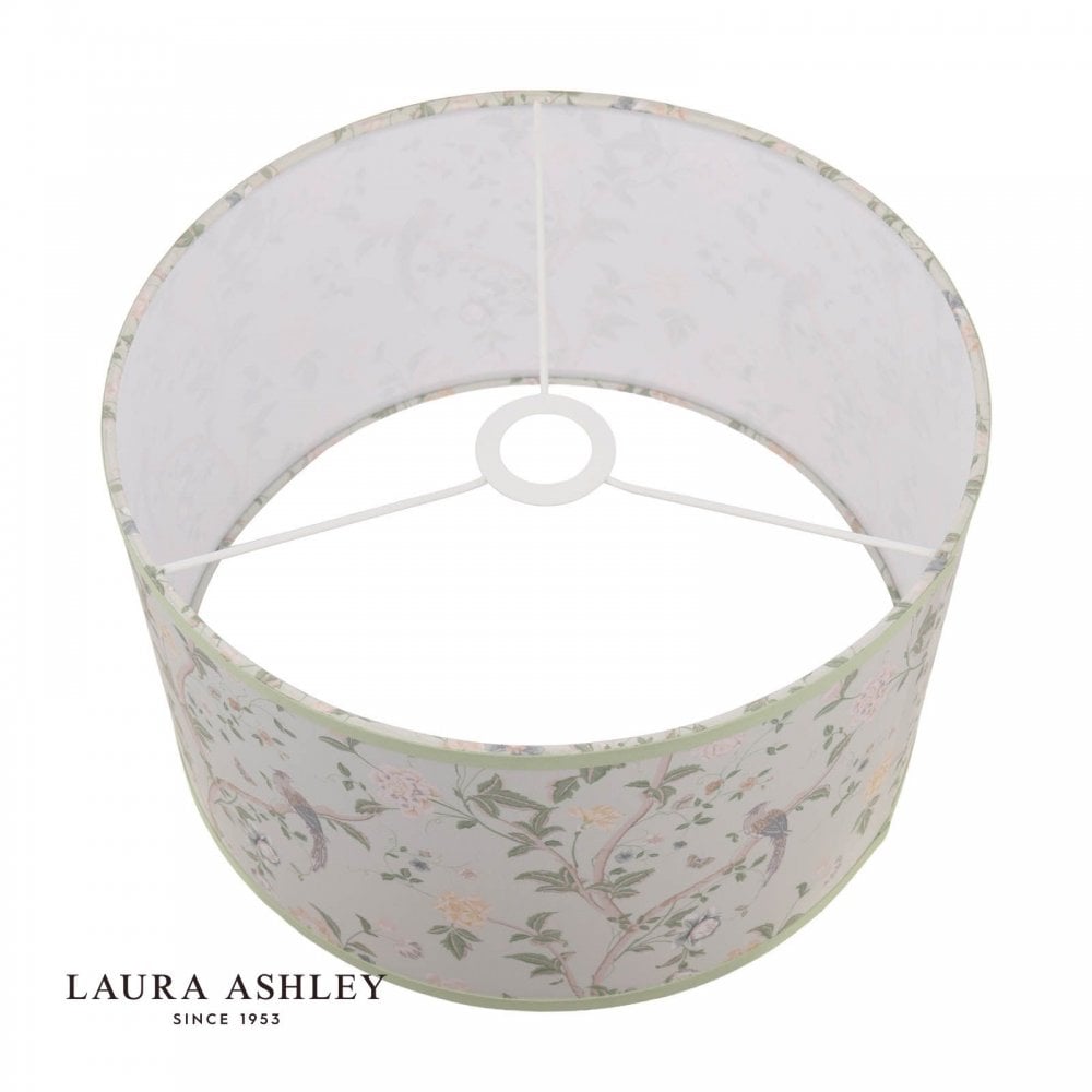 Summer Palace Green Cotton Drum Shade