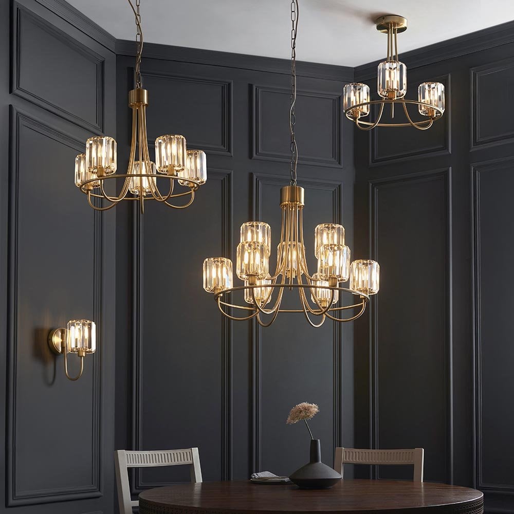 Berenice Tiered Antique Brass Pendant