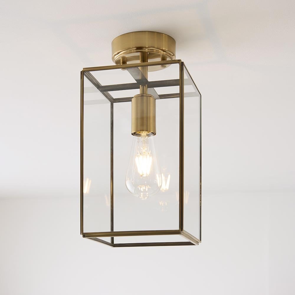Hammond Brushed Brass & Glass Flush Fitting