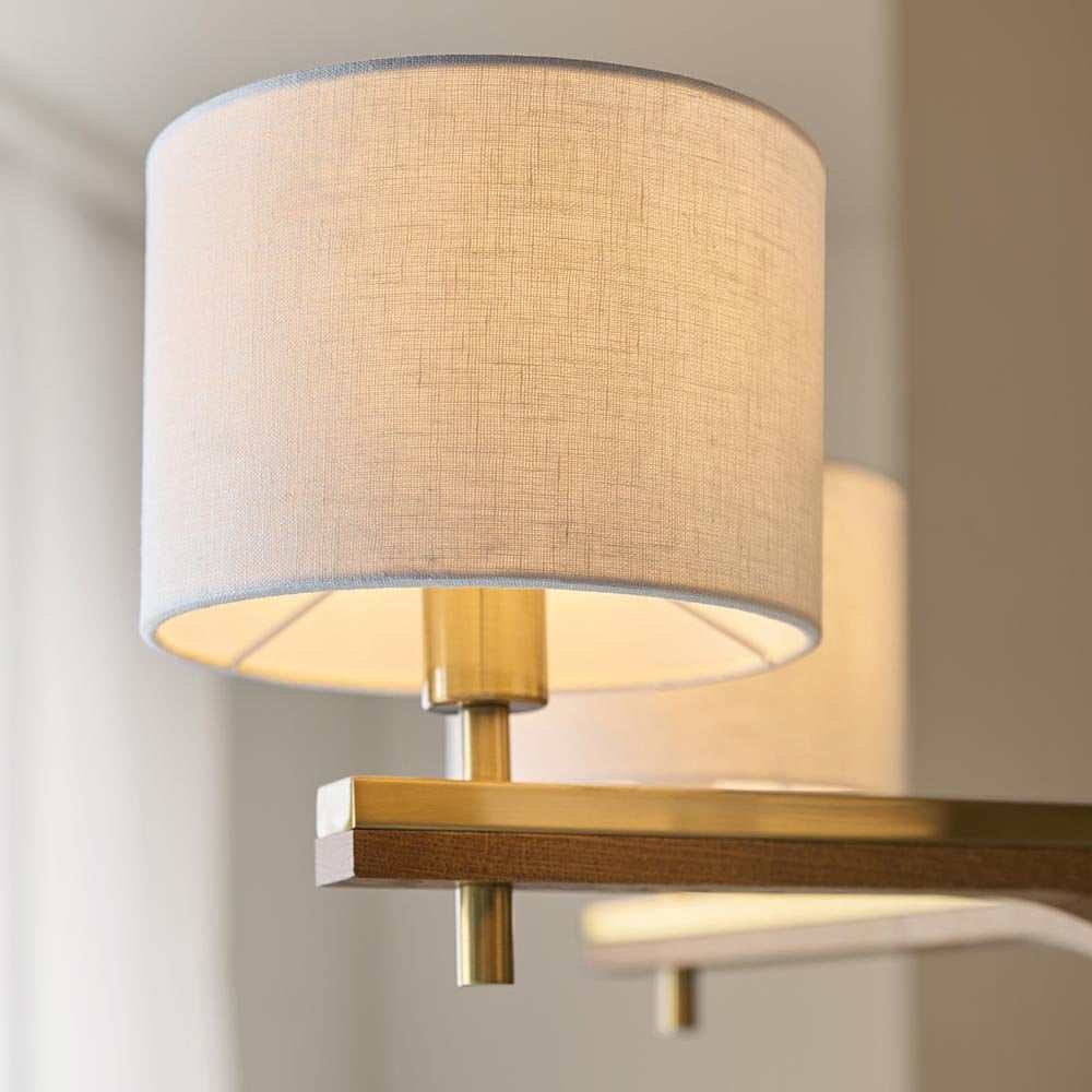 Heathcliff Ceiling Pendant in Ash Wood & Brass Finish