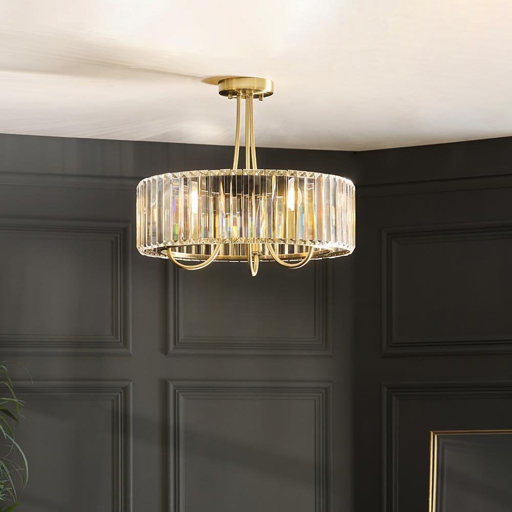 Visconti Antique Brass Semi Flush Fitting