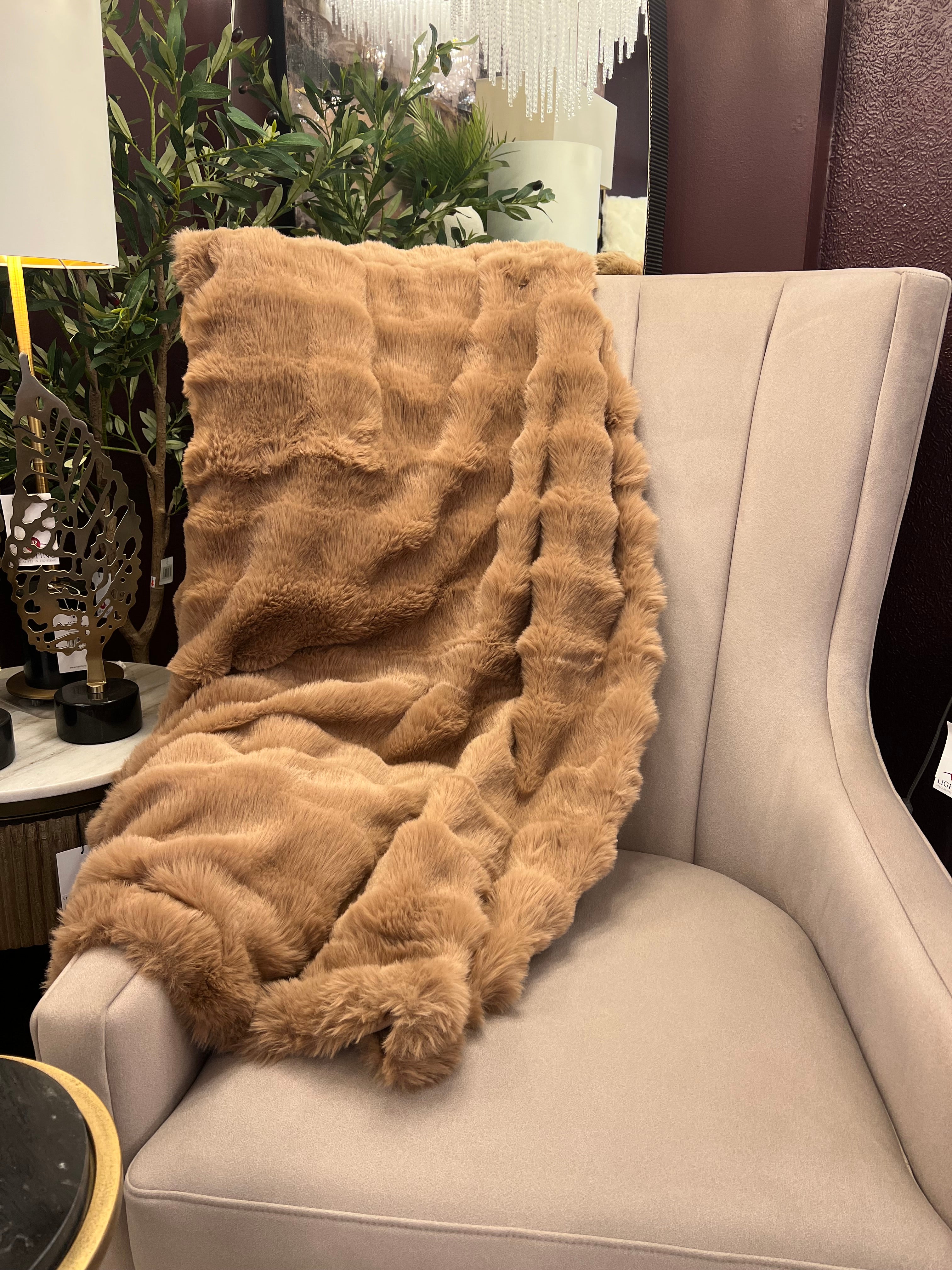 Luxurious Coffee Throw 2x2.3m