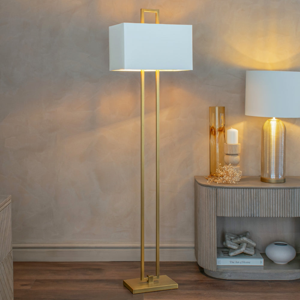 Danby Antique Brass Floor Lamp C/W Shade