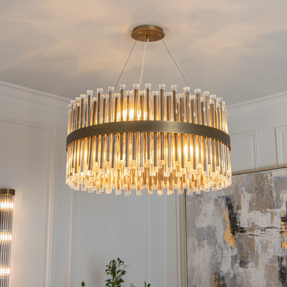 Colmar 80cm Antique Brass Pendant