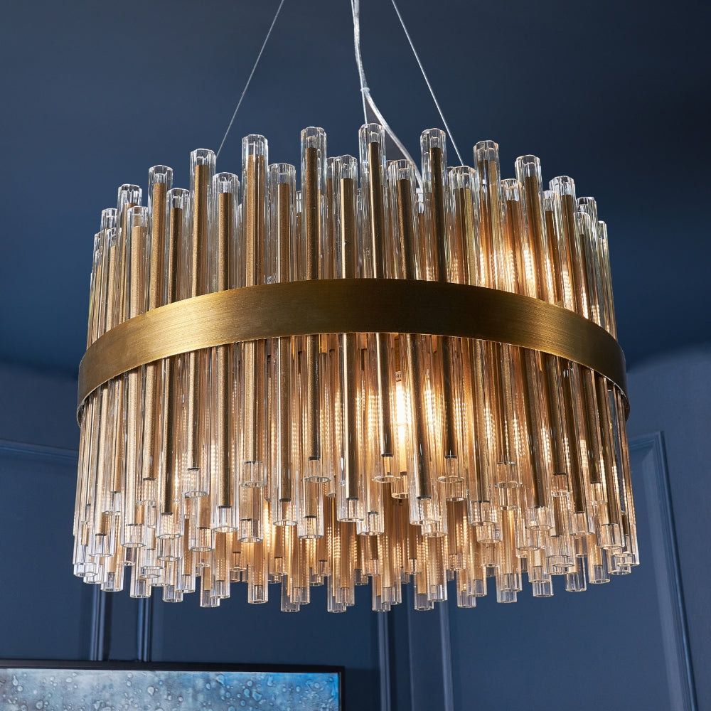 Colmar 60cm Antique Brass Pendant